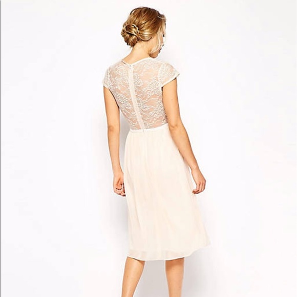 ASOS Scalloped Lace Midi Dress NWT - Picture 2 of 16